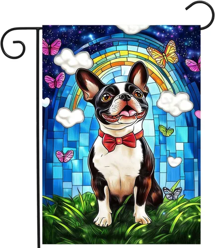 Miniatura 19 de Bandera floral de jardín Golden Retriever para jardín, banderas de bienvenida para exteriores de 12 x 18 pulgadas, bandera de perro de flores