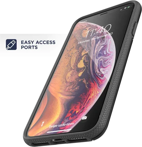 Miniatura 4 de ENCASED Funda tipo cartera para iPhone Xs Max (2018) con tarjetero (capacidad para 3 tarjetas de crédito) (negro)