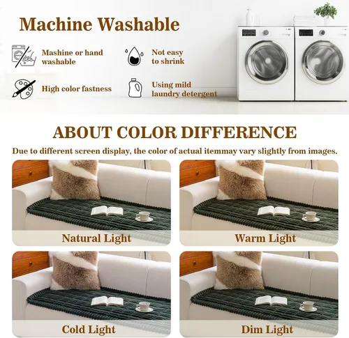 Miniatura 7 de MYSKY HOME Fundas para sofá de 3 cojines, aptas para mascotas, fundas de sofá lavables para mascotas, fundas protectoras de muebles, fundas Verde