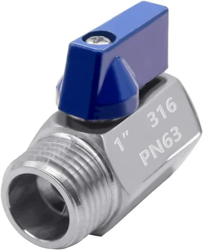 Miniatura 2 de mamparo de acero inoxidable 1" FPT con válvula de bola NPT
