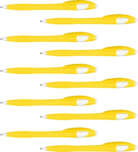 Miniatura 16 de DISCOUNT PROMOS Juego de 10 bolígrafos de oficina de plástico de dos tonos, paquete a granel, tinta negra, ideal para oficina, escuela, negocios