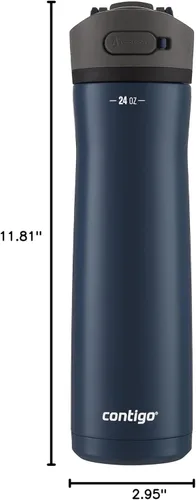 Miniatura 6 de Contigo Ashland 2.0 - Botella de agua a prueba de fugas con bloqueo de tapa y popote inclinado, apta para lavavajillas, tapa intercambiable, 24 Azul