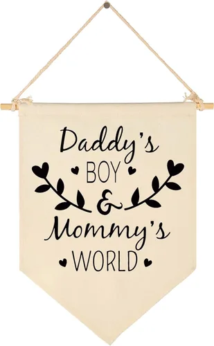 Miniatura 60 de Twinkle Twinkle Little Star - Bandera colgante de lona para pared, regalo para bebé, niños, guardería, habitación de niños, sala de juegos, pancarta