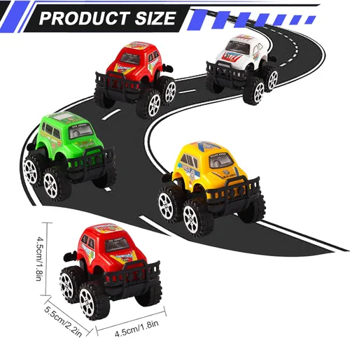 Miniatura 2 de Manmel Paquete de 12 Autos de Retroceso para Niños, Mini Vehículos de Carreras a Granel, Juguetes de Camión Monstruo, Recuerdos de Fiesta para Niños