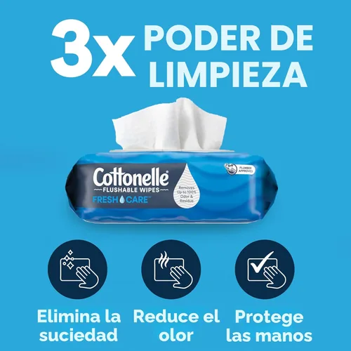 Miniatura 9 de Cottonelle Fresh Care Toallitas húmedas desechables para llevar, toallitas húmedas para adultos, paquete de 24 para llevar, 14 toallitas por paquete
