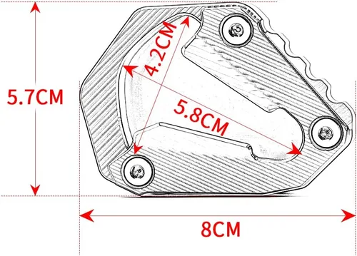 Miniatura 4 de Placa de extensión para soporte lateral de motocicleta compatible con 1290 Super Adventure S 2021 2022 2023 2024 Soporte de almohadilla de pie