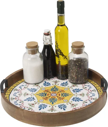 Miniatura 3 de Gourmet Basics by Mikasa Vella Lazy Susan - Bandeja para servir, 16 pulgadas, surtido