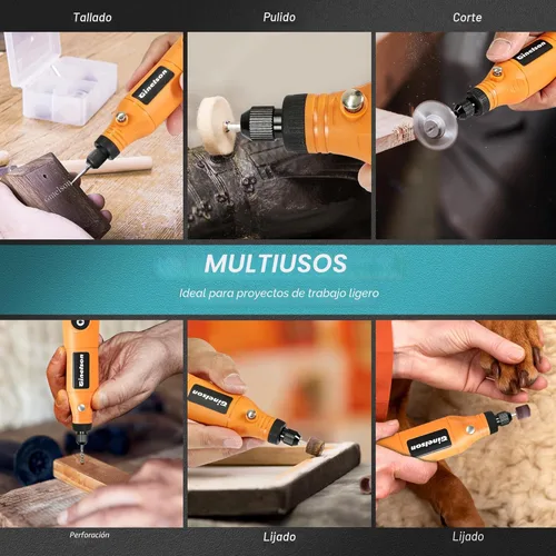 Miniatura 6 de Herramienta giratoria inalámbrica, kit de mini herramientas rotativas de 5 velocidades variables con 70 accesorios, 3.7 V tipo C herramienta