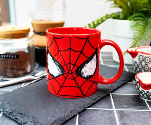 Miniatura 3 de Silver Buffalo Marvel Comics Spider-Man - Taza de cerámica clásica con máscara Capacidad para 20 onzas