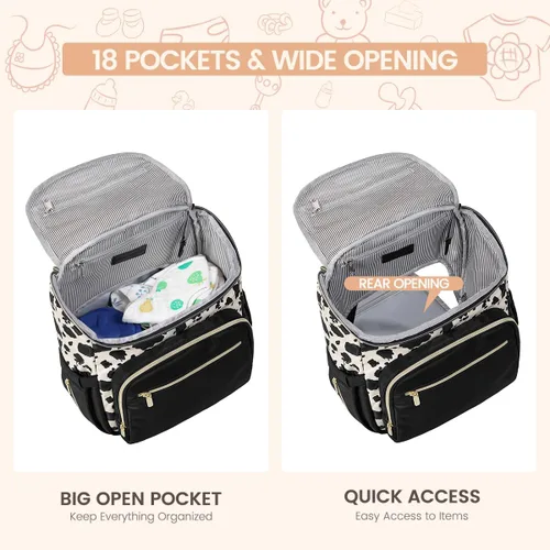 Miniatura 3 de LOVEVOOK Mochila para Pañales de Gran Capacidad con Cambiador Portátil, Mochila de Viaje Multifunción para Bebé Leche