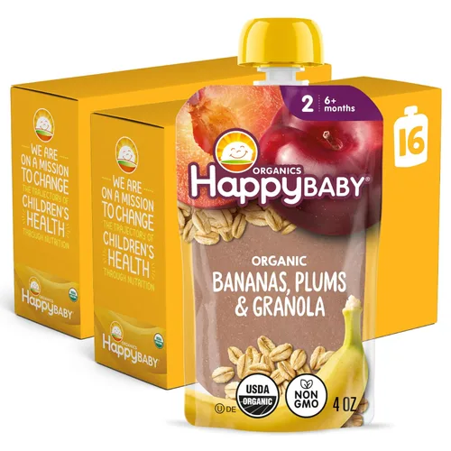 Miniatura 8 de Alimentos orgánicos para bebé, fase 2, de Happy Baby, muestra de 10 sabores surtidos (paquete de 10)