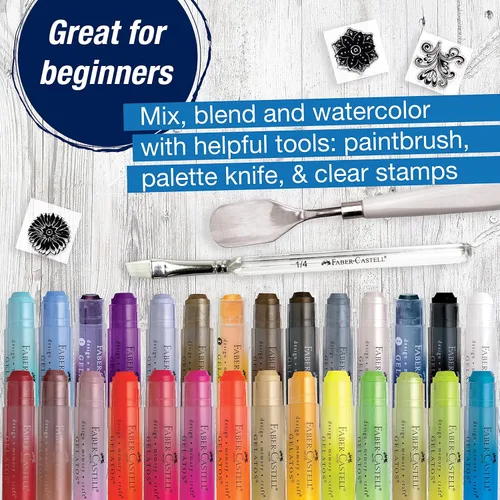 Miniatura 6 de Faber-Castell Gelatos Dolce 2 Set de regalo: 28 crayones de gel de acuarela y suministros de acuarela para pintura, dibujo y arte, lápices