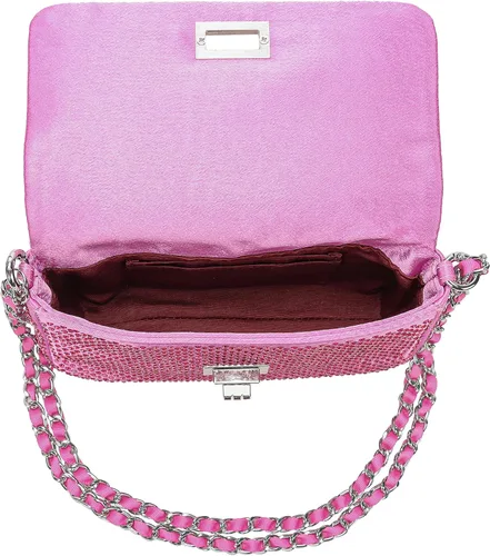 Miniatura 6 de Dexmay - Bolso clásico de cristal con solapa para fiesta, bolso de mano con diamantes de imitación