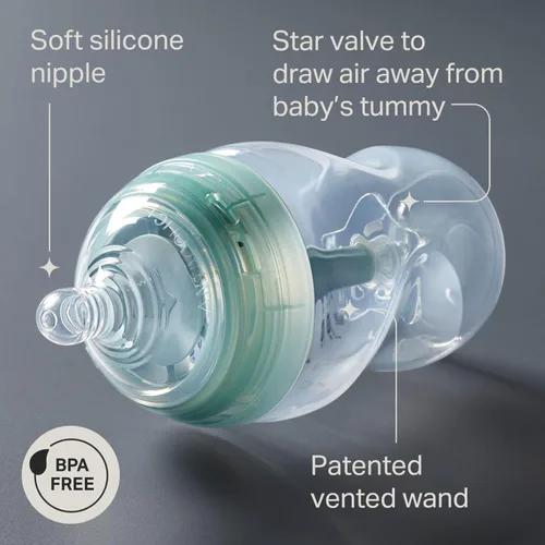 Miniatura 4 de Tommee Tippee Advanced Anti-Colic - Juego de 10 piezas de biberones y chupetes anticólicos, biberones sin BPA de 5 y 9 onzas, para recién nacidos a