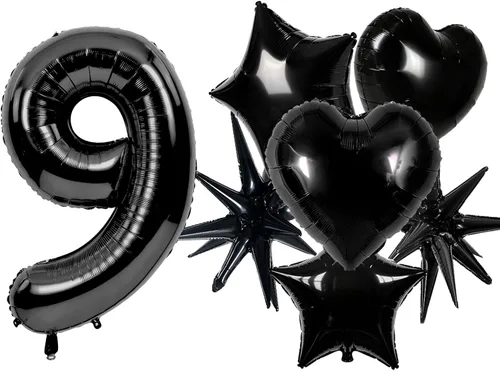 Miniatura 14 de TONIFUL Globos grandes de helio de letras B negras grandes de 40 pulgadas, globos de aluminio Mylar para decoración de suministros de fiesta