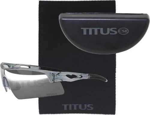 Miniatura 55 de TITUS G20 Gafas de seguridad para todos los deportes, protección para motocicletas, compatibles con ANSI Z87+ Marco negro - Lente ahumado - Con bolsa
