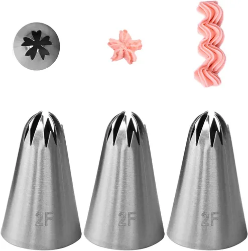 Miniatura 13 de Conjunto de boquillas St. Honore, puntas en forma de V para repostería, boquillas para decorar pasteles, kit de 4 piezas para cupcakes, pasteles