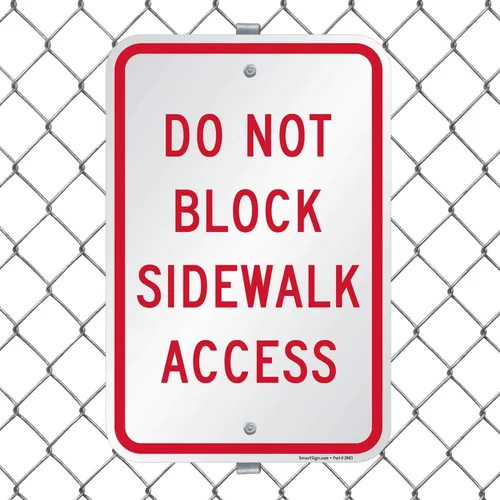 Miniatura 3 de SmartSign - K-8942-AL-12x18 "Do Not Block Sidewalk Access" Letrero 12" x 18" Aluminio Rojo sobre Blanco