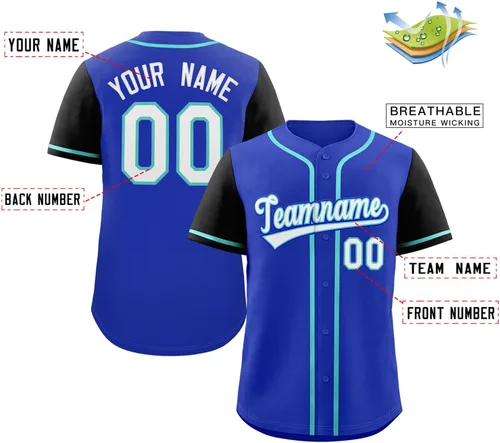 Miniatura 103 de Camisetas de béisbol personalizadas con botones de manga corta, número de nombre cosido personalizado / impreso para adultos y jóvenes