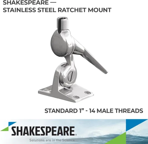 Miniatura 2 de Shakespeare 5187 Acero Inoxidable 4-Way Trinquete Montaje Plata, Talla única