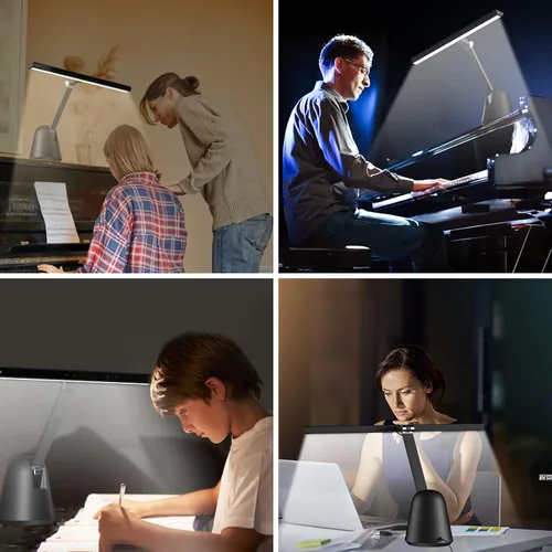 Miniatura 9 de Quntis Luz de piano de iluminación ultra ancha de 55 pulgadas, lámpara de piano profesional LED de 12W para el cuidado de los ojos con atenuación