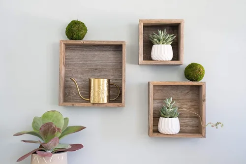 Miniatura 11 de BarnwoodUSA - Estantería de madera para colgar 100 % madera reciclada Gris natural desgastado.