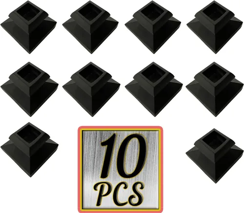 Miniatura 3 de Base plana para balaustrés delgada - para balaustres cuadrados de hierro de 1/2 pulgada - Juego de 10 (Negro satinado) - DH-SS2