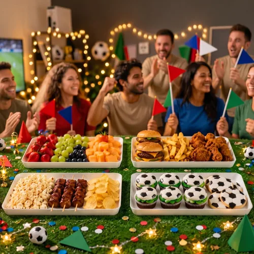 Miniatura 5 de Lifewit - 4 bandejas de servir para suministros de fiesta, plato de plástico reutilizable para servir alimentos para postres, aperitivos, frutas