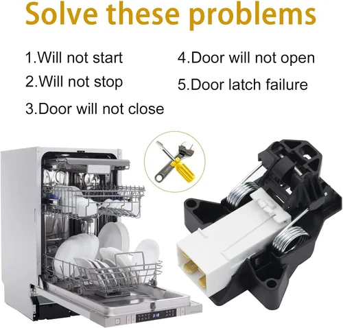 Miniatura 3 de Pestillo de puerta de lavavajillas 5304516818 5304525218 para Frigidaire, Crosley, Ikea, Kenmore lavavajillas reemplaza 154543901, 154722401