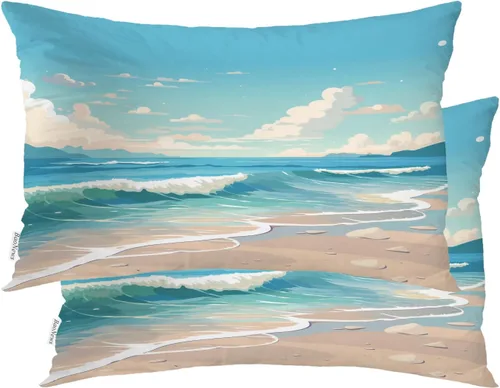 Miniatura 126 de Fundas de almohada con diseño de pinos y pájaros, bayas rojas, hojas de acebo, fondo beige, funda de cojín de mezcla digital, funda de almohada