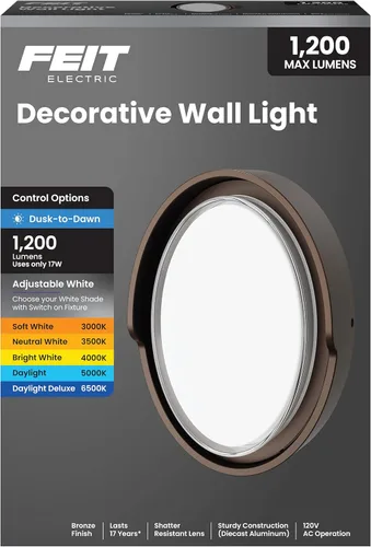 Miniatura 12 de Feit Electric S5sqwm/830/Ddbz 7.5 vatios 500 lúmenes 3000 Kelvin bronce atardecer a amanecer cuadrado llevó la luz de pared