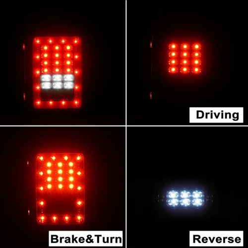 Miniatura 3 de Hooke Road Wrangler JK - Conjunto de luz trasera con luz de freno y señal de giro, compatible con Jeep JK Wrangler 2007-2018