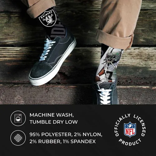 Miniatura 2 de For Bare Feet NFL Adult Player Stripe Sock - Premium Quality Poly Spandex Blend - Unisex- Stay Comfortable