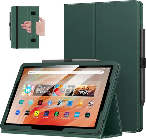 Miniatura 20 de MoKo - Funda para tablet Kindle Fire HD 10 y 10 Plus (11.ª generación, versión 2021), diseño delgado y plegable con función de encendido y apagado