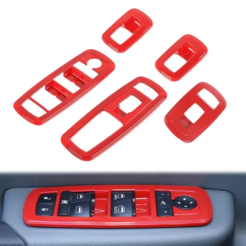 Miniatura 13 de Voodonala Interruptor de elevación de ventana, botón de control de elevalunas eléctrico, embellecedor para Dodge Charger Durango 2011-2025, para RAM