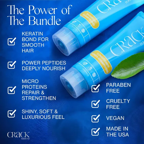 Miniatura 4 de CRACK HAIR FIX - Set de champú y acondicionador para tratamiento limpio y soaper (10 oz)