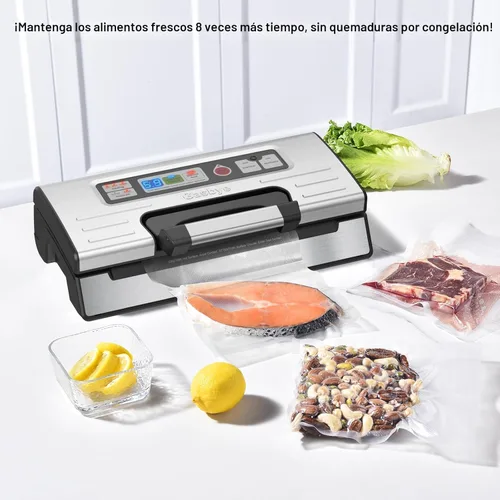 Miniatura 9 de Gasbye Máquina selladora al vacío de precisión de 95 kPa, doble sellado térmico para alimentos secos/húmedos, mango de fácil bloqueo, almacenamiento