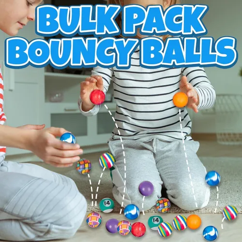 Miniatura 4 de Bedwina Pelotas hinchables a granel – (1 pulgada/1.063 in) Hi Bounce Ball surtido surtido, bolas de goma coloridas y pequeñas para niños, paquete