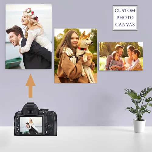 Miniatura 4 de Impresiones en lienzo personalizadas con tus fotos, imagen personalizada sobre lienzo, regalos personalizados con marco de pared para aniversario