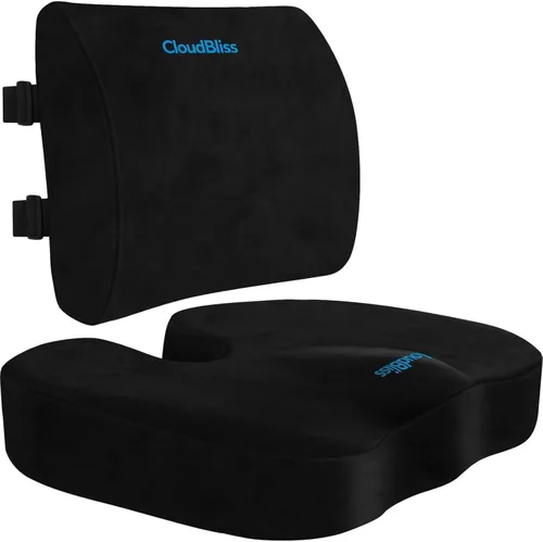 Miniatura 11 de CloudBliss Cojín de asiento, cojín para silla de oficina, cojines de asiento de automóvil, almohada de apoyo lumbar para silla de oficina, almohada