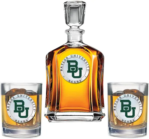 Miniatura 26 de Heritage Pewter Juego de decantador Appalachian State con 2 vasos combinados, vertedor de 24 onzas con 2 vasos dobles antiguos, vidrio de peltre