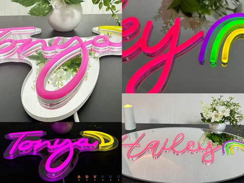 Miniatura 5 de ADVPRO Letreros de neón LED personalizados, personalizables para decoración de pared, boda, fiesta de cumpleaños, letrero de neón LED grande Rosa