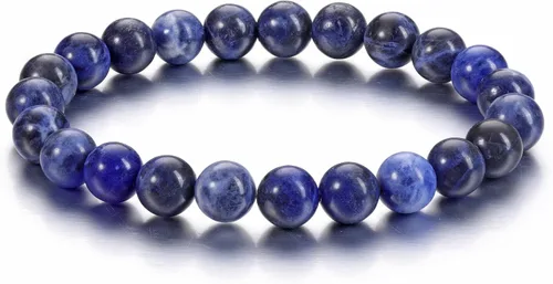 Miniatura 15 de Jovivi Pulsera elástica de cuentas redondas semipreciosas naturales – 0.315 pulgadas hecha a mano con cuentas de piedras preciosas curativas