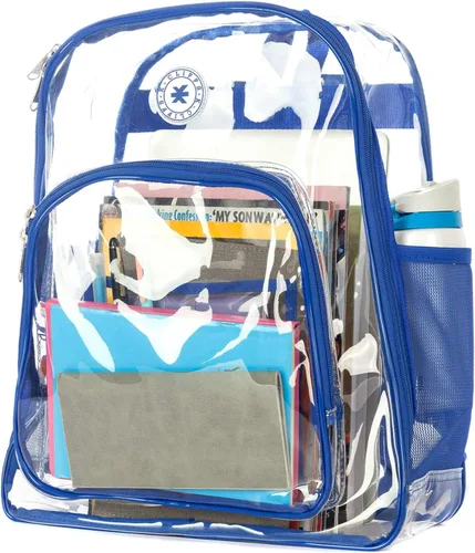 Miniatura 11 de K-Cliffs Large Transparent Backpack Clear Heavy Duty School Bag Durable Student Bookbag See Through Vinyl Daypack Workbag