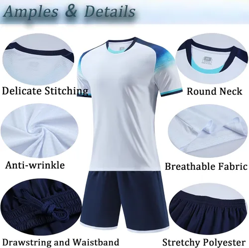 Miniatura 4 de Camiseta de fútbol personalizada para niños y hombres, camiseta de fútbol personalizada para jóvenes y niñas, uniformes de fútbol para hombres