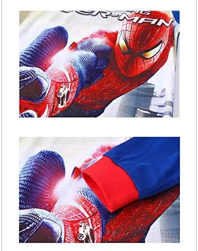 Miniatura 4 de Conjunto de pijama de algodón de manga larga con diseño de dinosaurio y cohete para niños pequeños
