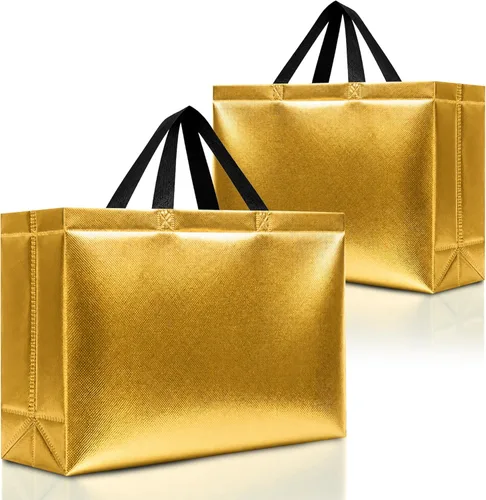Miniatura 10 de Nush Nush Bolsas de regalo extragrandes de colores mixtos, juego de 12 bolsas de regalo extragrandes reutilizables de colores surtidos con asas