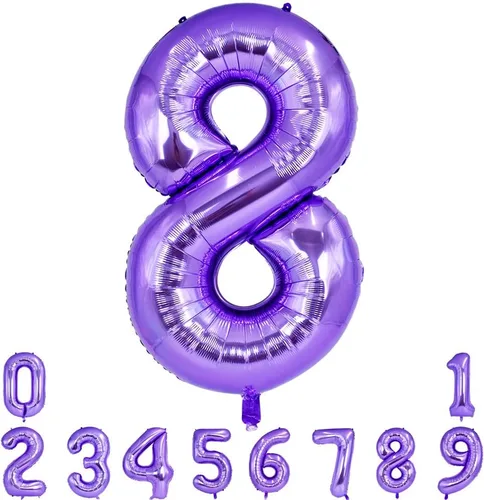 Miniatura 31 de TONIFUL 40 Inch Pastel Blue Number 8 Foil Balloons Large Mylar Foil Digital 8 Balloons for 8th Birthday, Gender Neutral Party, Baby Shower, Oro rosa