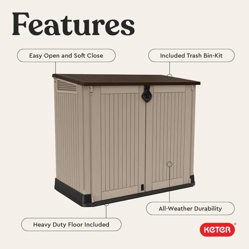 Miniatura 4 de Keter Store-It-Out MIDI - Cobertizo de almacenamiento de resina para exteriores, gabinete horizontal resistente a la intemperie para botes