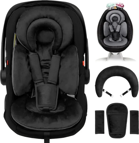 Miniatura 13 de TinlyFinly inserto de asiento de coche para bebé con almohadilla extra para prematuros a niños pequeños, inserto reversible para asiento de coche